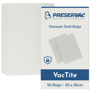 25 x 35cm x 50 Vacuum Seal Bags | PreserVac VacTite | 80 Microns