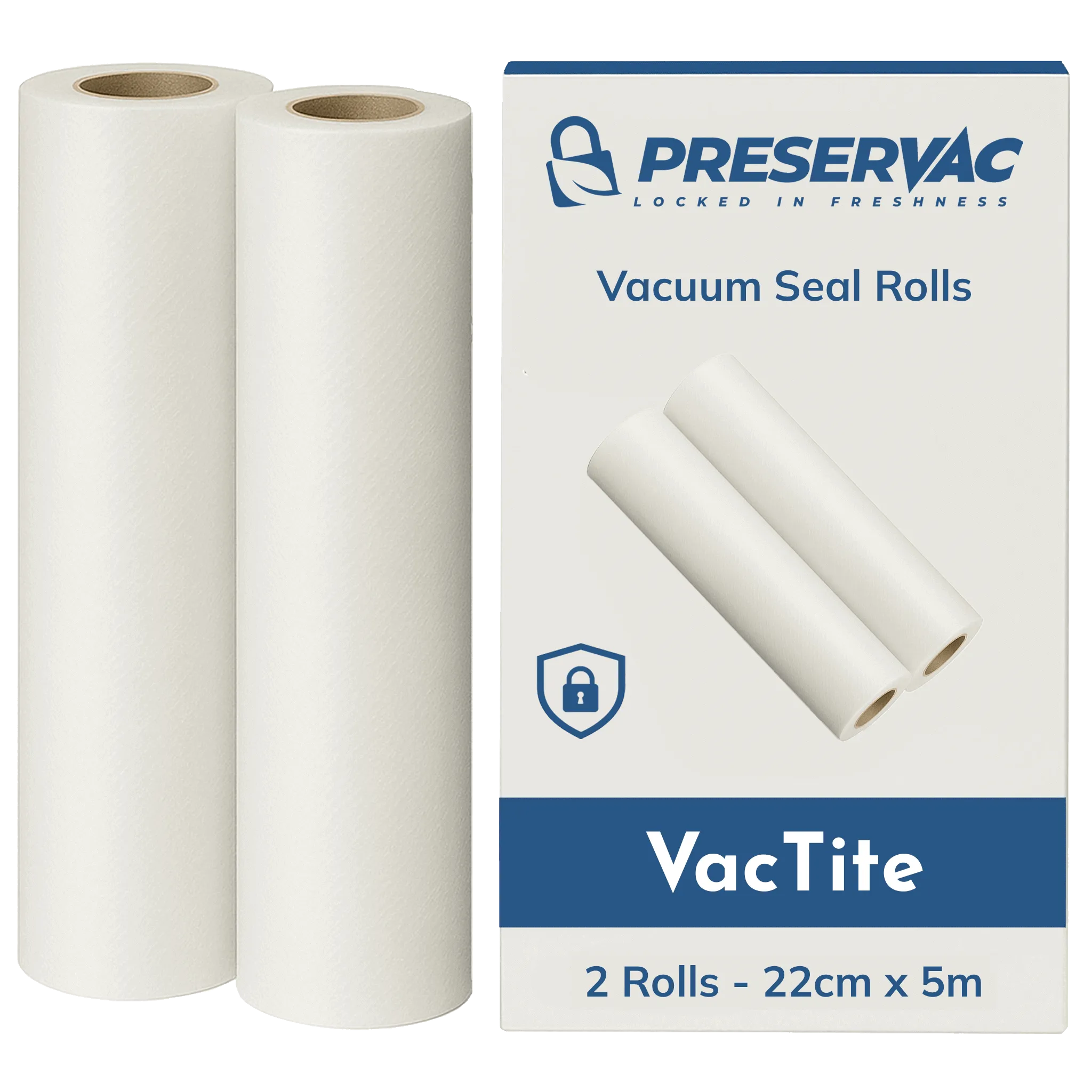 22cm x 6m x 2 Vacuum Seal Rolls | PreserVac VacTite | 80 Microns