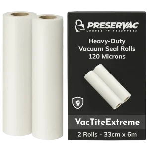 33cm x 6m x 2 Vacuum Seal Rolls | PreserVac VacTiteExtreme | 120 Microns