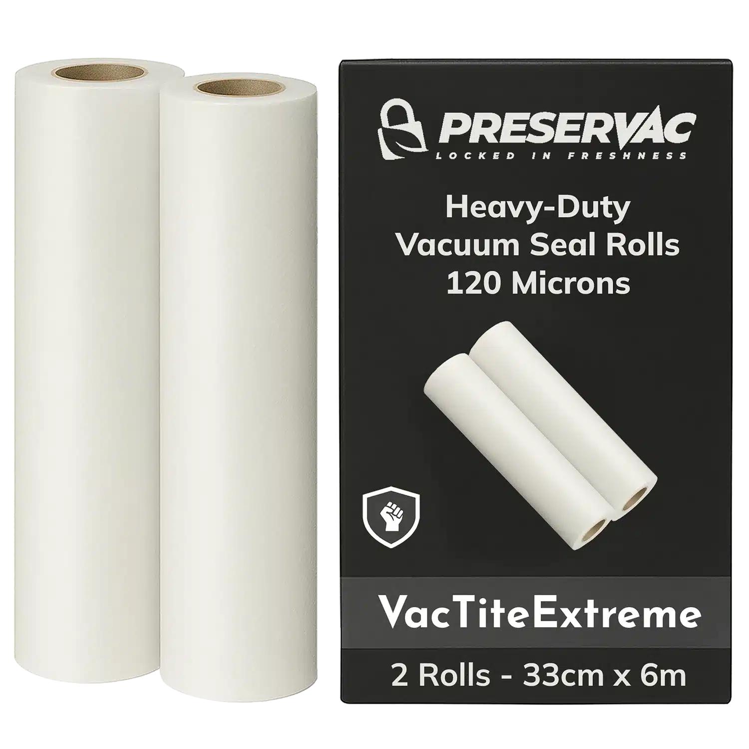 33cm x 6m x 2 Vacuum Seal Rolls | PreserVac VacTiteExtreme | 120 Microns