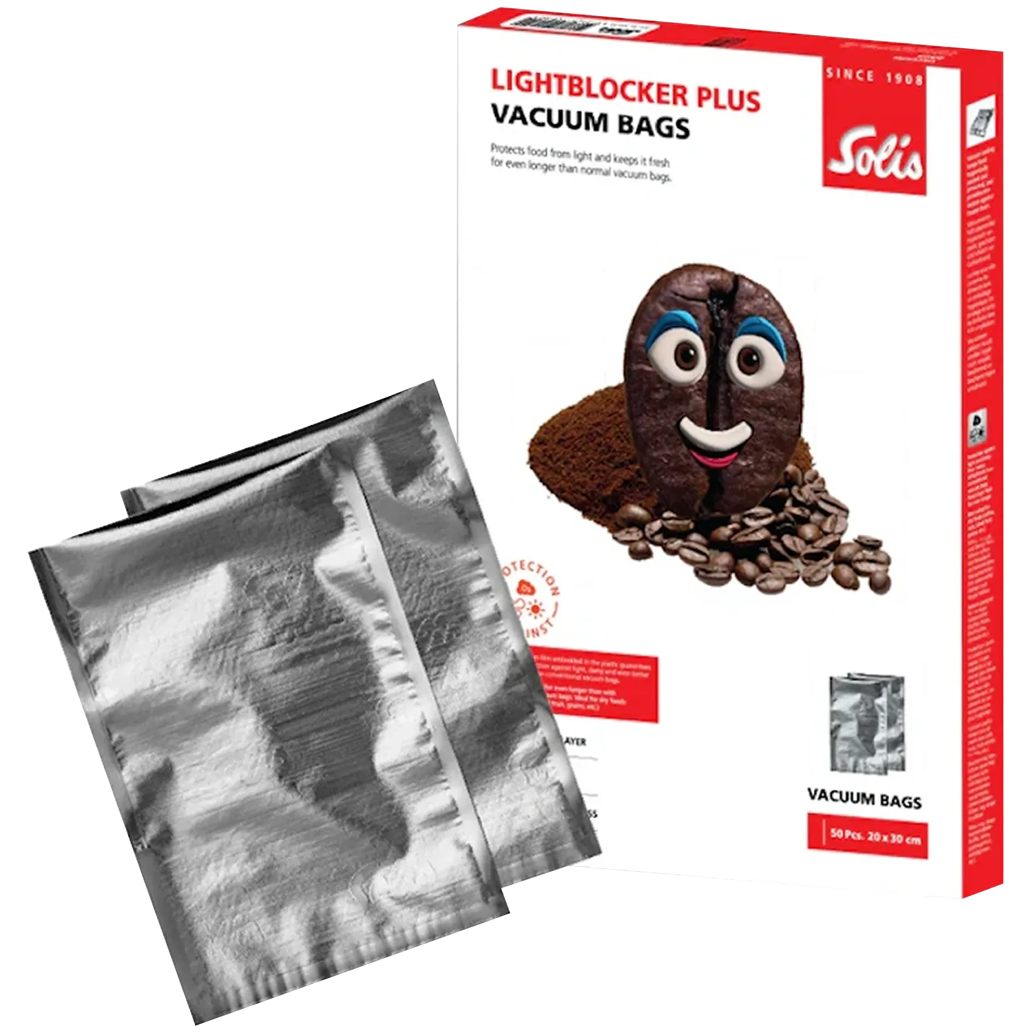 SOLIS LightBlocker Plus | 50 Metallised Vacuum Bags | 20x30cm