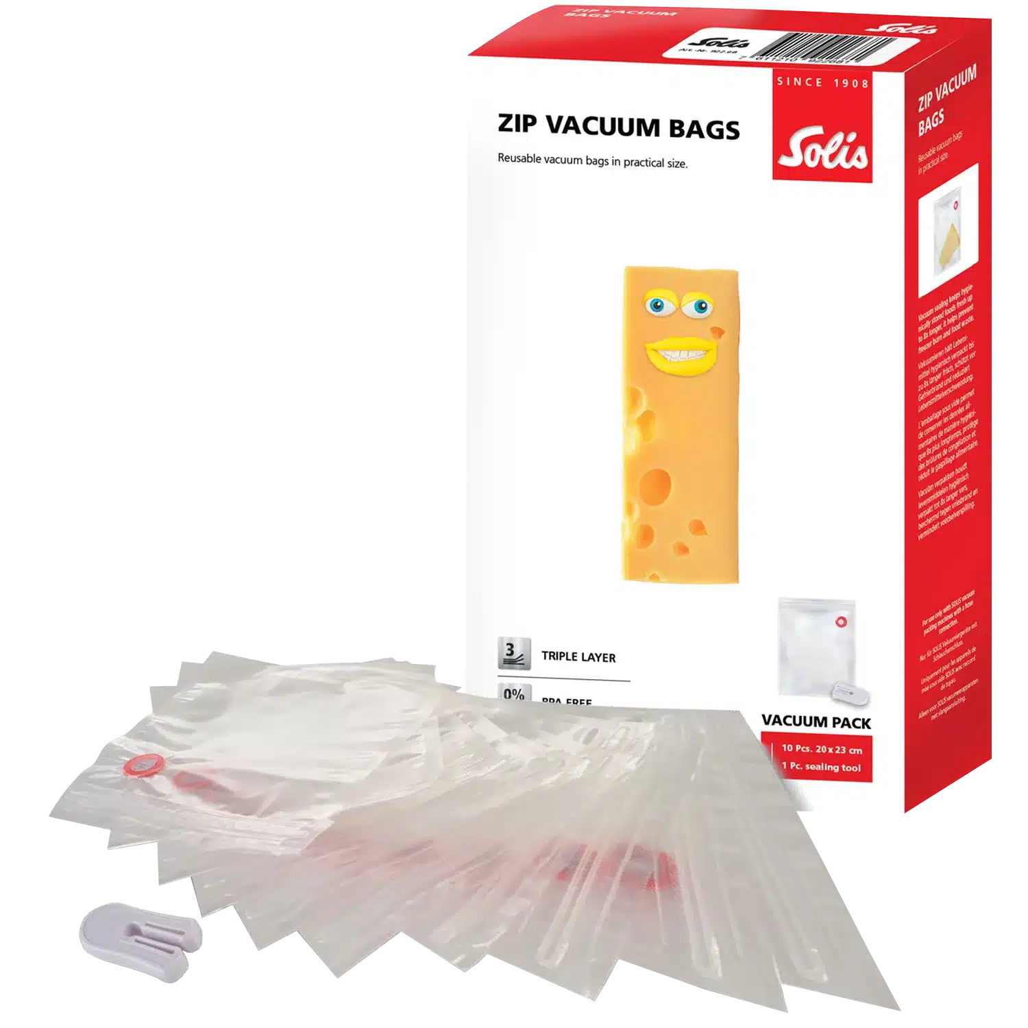 SOLIS Wave | 10 Vacuum Zipper Bags | 20x23cm
