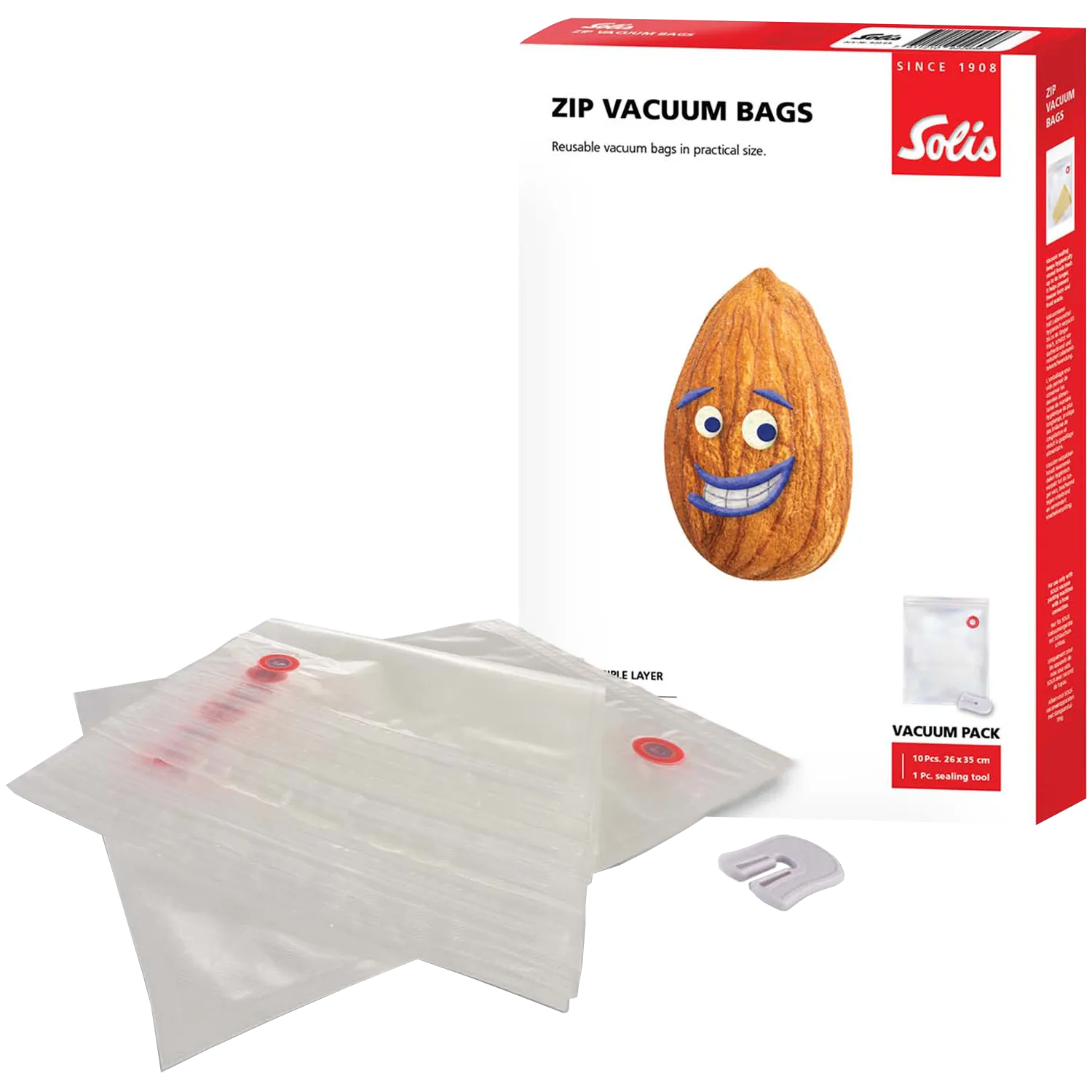 SOLIS Wave | 10 Vacuum Zipper Bags | 26x35cm